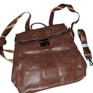 SALE!!! NEW Vegan Carmel Leather BackPack Convertible Crossbody